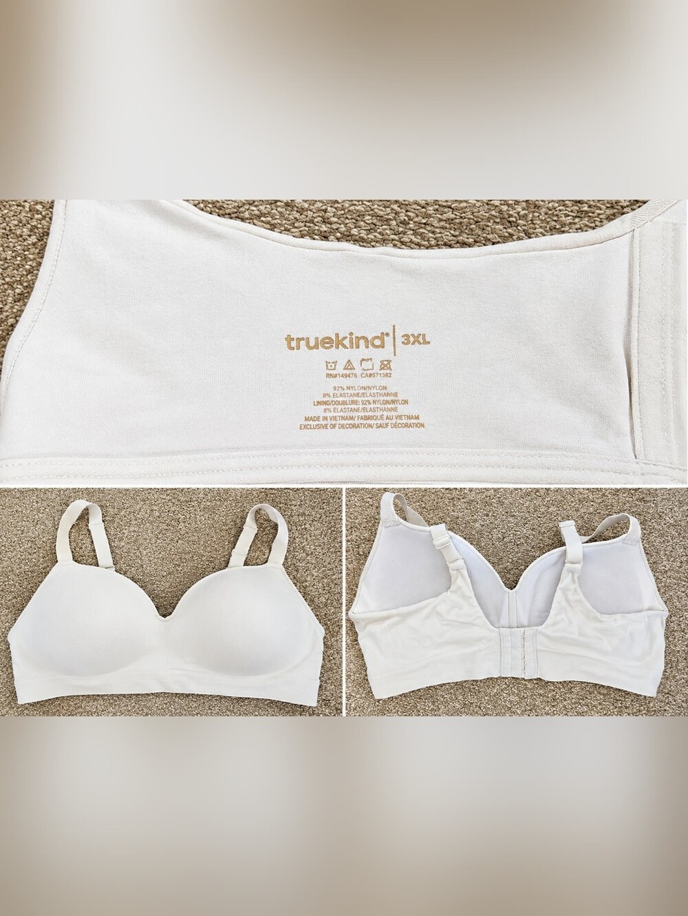 Shapermint Truekind White Wireless Everyday Bra - 3XL